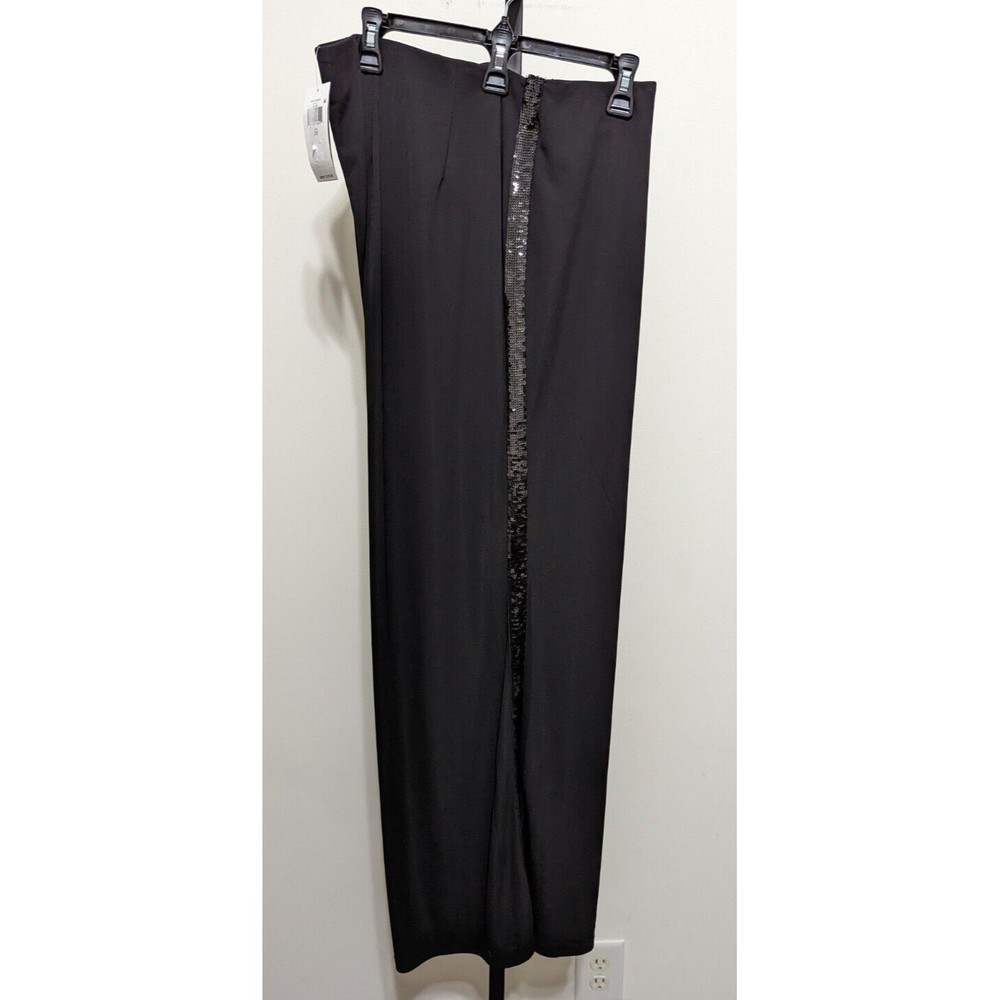 Ralph Lauren Women's Plus Black Tuxedo Stripe Sequin Pants Pull On Size 3X $120